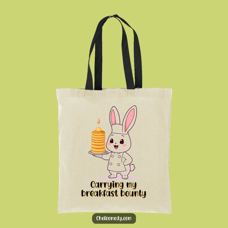 Stylish Funny Bunny Chef Tote Bag: Carry Your Essentials with Kawaii Pancake Flair